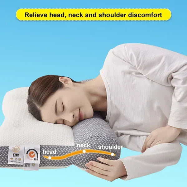 Belro orthopedic neck pillow for sleeping, contoured health and beauty support for comfortable rest and proper neck alignment.