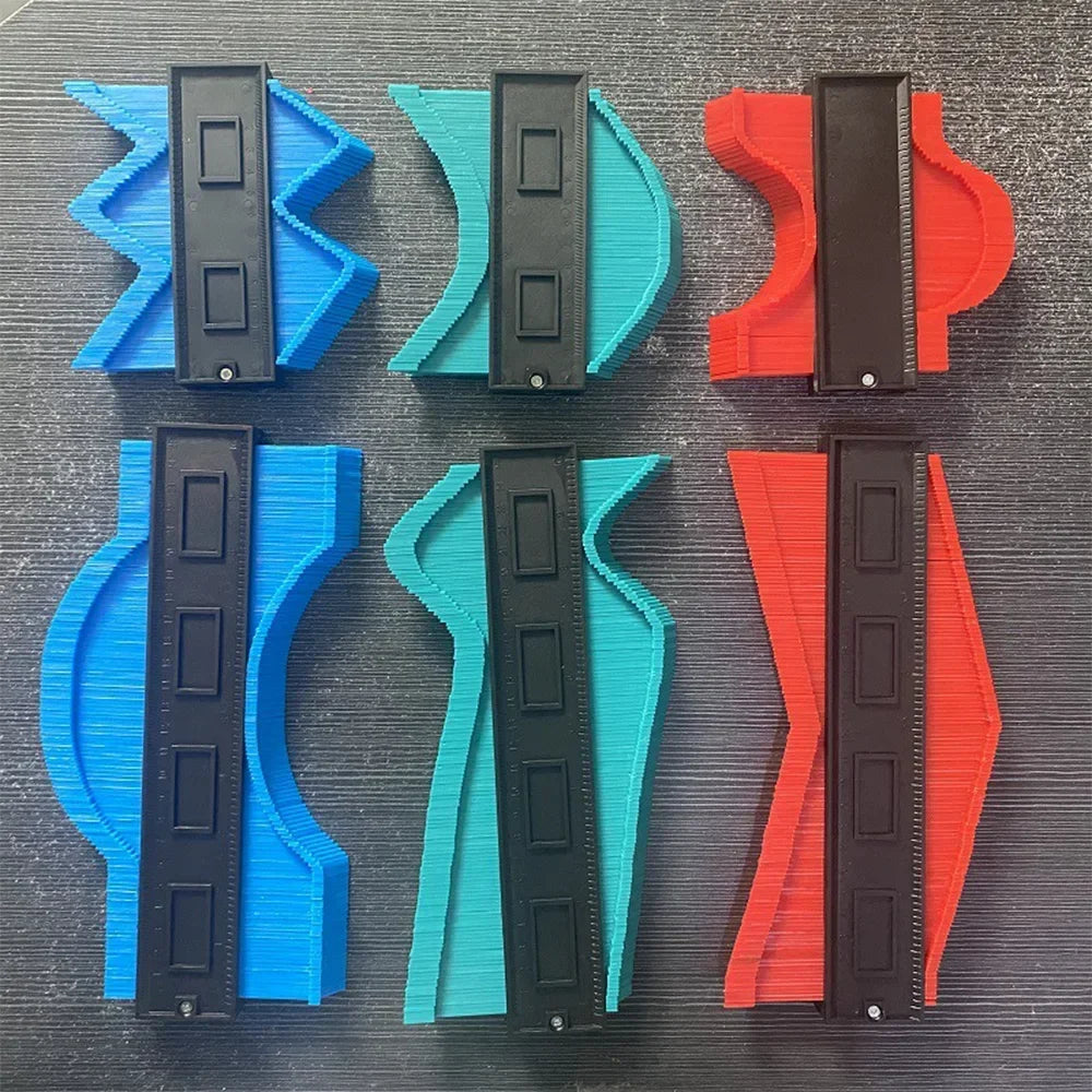 Belro Precision Woodworking and Construction Contour Gauge with adjustable metal pins for accurate shape copying and measuring.