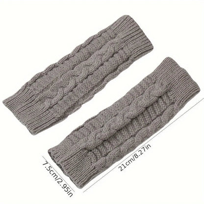 Belro knit women's winter fingerless gloves, cozy accessory with ribbed cuffs and textured knit pattern for warmth and style.