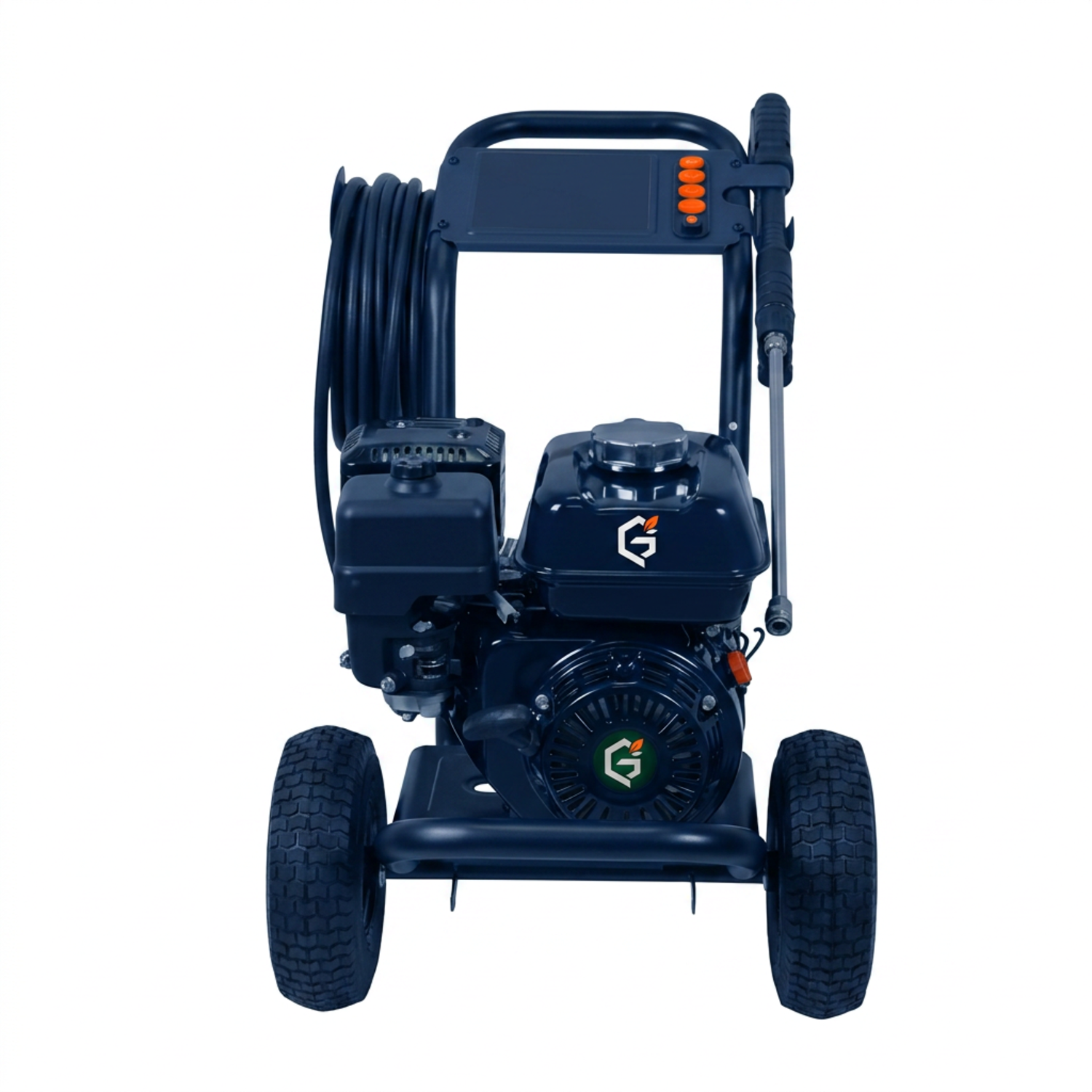 GETDECO HydroForce 3450 gas pressure washer with red front panel showing a robust, portable outdoor cleaning machine.