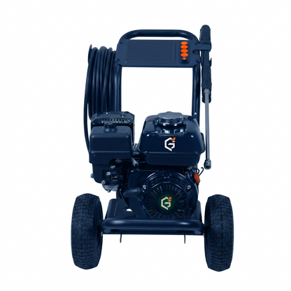 GETDECO HydroForce 3450 gas pressure washer with red front panel showing a robust, portable outdoor cleaning machine.