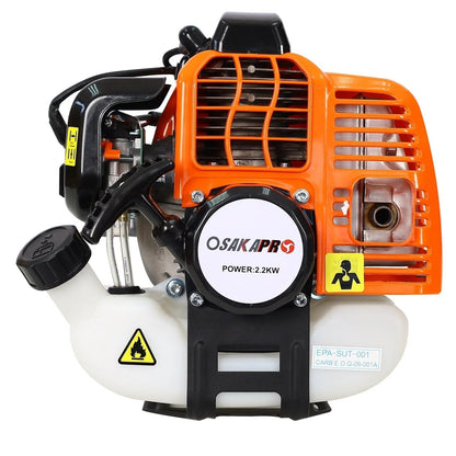 Casavibeo 10-in-1 52CC gas garden tool system showing interchangeable attachments for trimming, edging, and aerating.