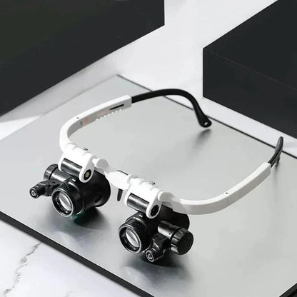Belro LED glasses magnifier with 8x, 15x, and 23x zoom, lightweight optical magnifier for detailed close-up viewing.