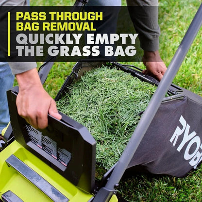 Casavibeo RYOBI 40V HP brushless 20-inch cordless walk-behind push mower with 6.0Ah battery, shown in a yard setting