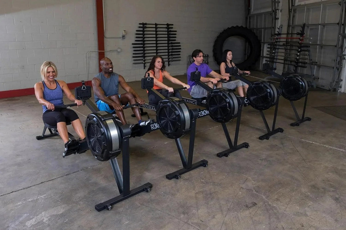 Casavibeo Body Solid R300 Endurance Rower showing a sleek design with adjustable seat and handlebar for full-body workout.
