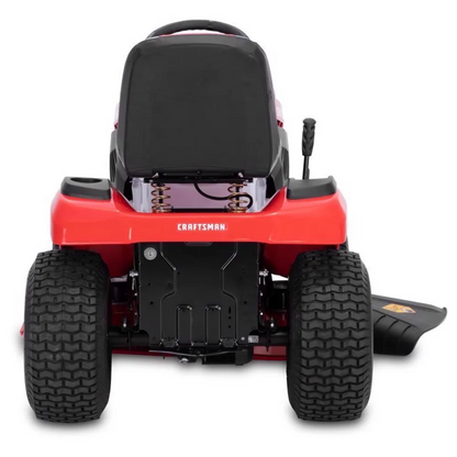 Casavibeo Craftsman 42-inch electric riding mower with 56V battery, showcasing the mower's cutting deck and control panel.