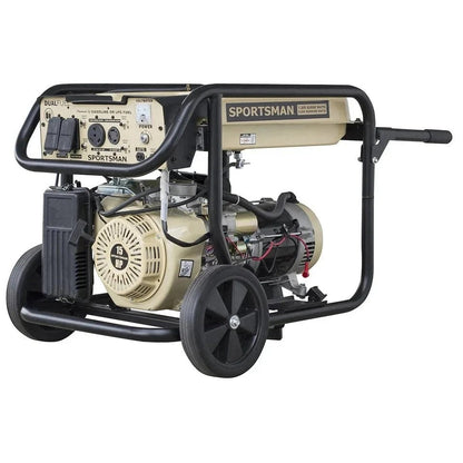 Casavibeo Sportsman 7500 Watt dual fuel generator with sturdy frame and dual fuel tanks, ready for outdoor power needs.