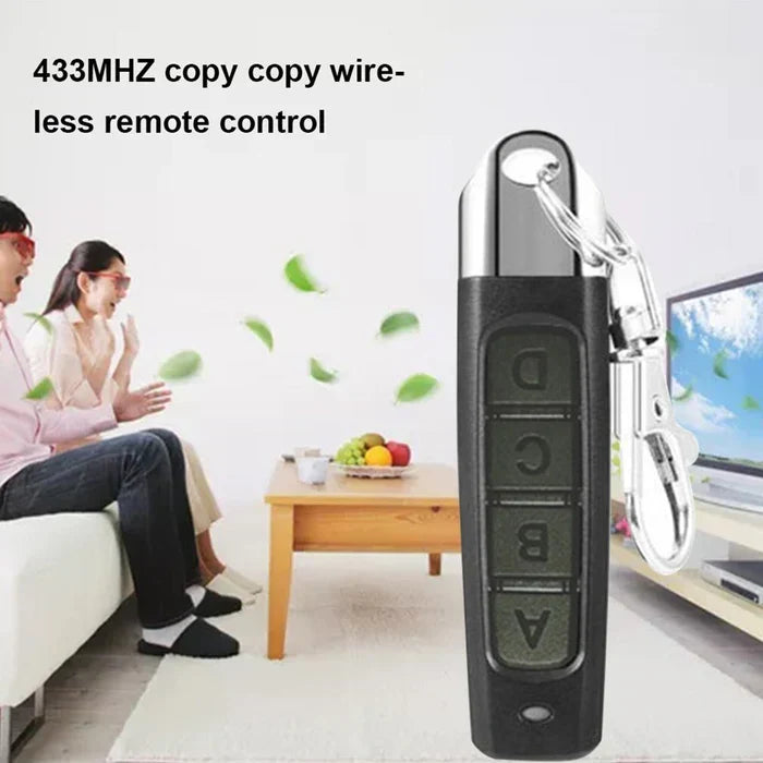 Belro 4-in-1 universal remote control duplicator for car, garage door, and gate, showing the handheld device with buttons.