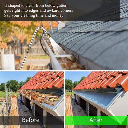 Belro 4000 PSI telescoping high-pressure washer wand set for gutter, roof drainage, and wall cleaning, shown in image.