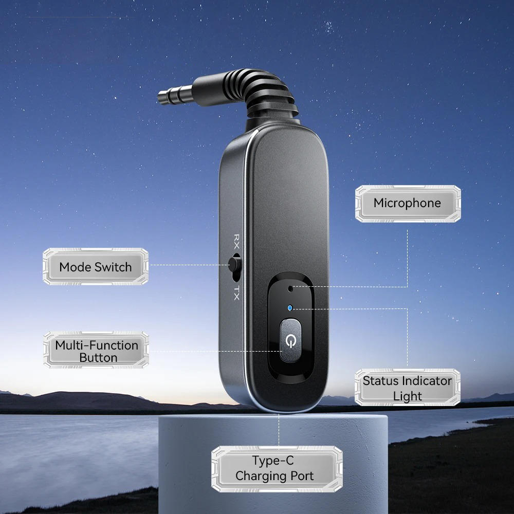 Belro Bluetooth wireless adapter for audio devices, compact electronic accessory for wireless audio streaming.