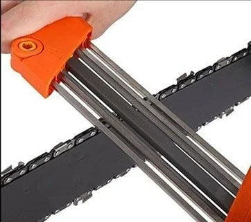 Casavibeo chainsaw sharpening file kit with 13/64" round files and flat file for metal chain sharpening, fits 3/8" and .404" chains.
