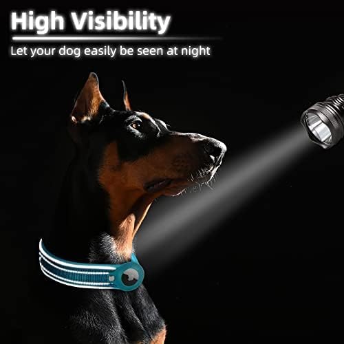 Belro AirTag dog collar with GPS device attached, designed for pet tracking and navigation. Black collar with sleek electronics.