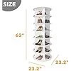 Casavibeo SpaceAid 7-tier white rotating shoe rack tower with spinning shelves for shoe and handbag organization.