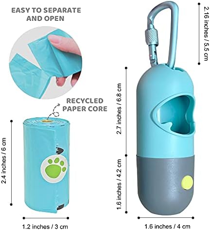 Belro poop pickup bag holder attached to a flashlight, portable outdoor lighting tool for pet waste clean-up.