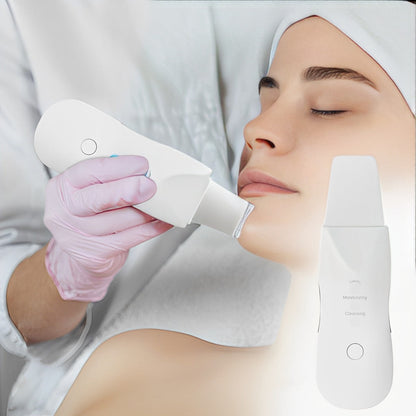 Belro ultrasonic skin scrubber spatula accessory for skincare, featuring a sleek design and stainless steel tip.