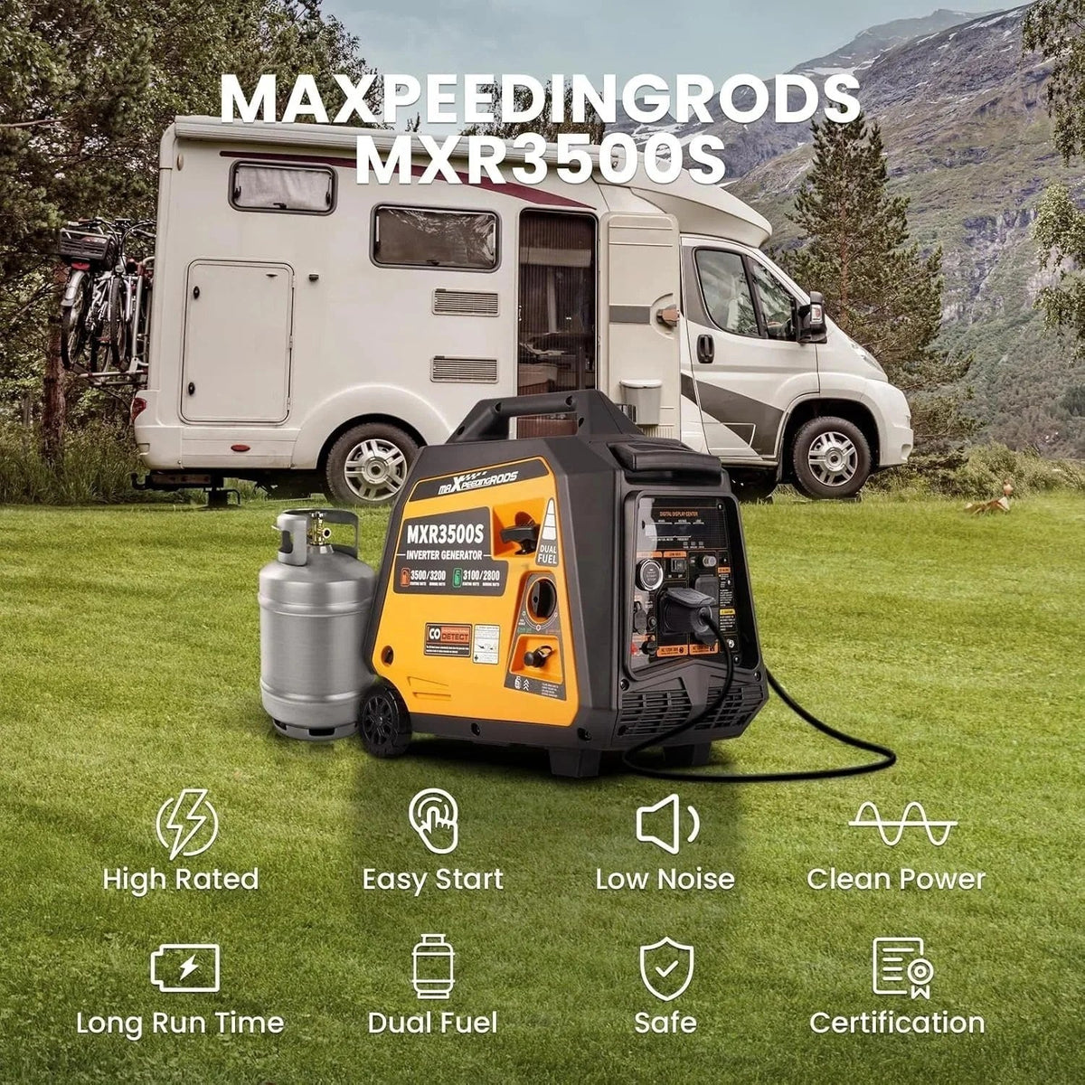 Casavibeo Maxpeedingrods 3500 Watt portable electric machine, compact and quiet, with control panel and power cord visible.