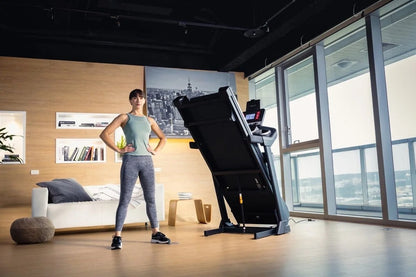 Casavibeo Sole F63 treadmill with digital display and sturdy running belt, ideal for home cardio workouts