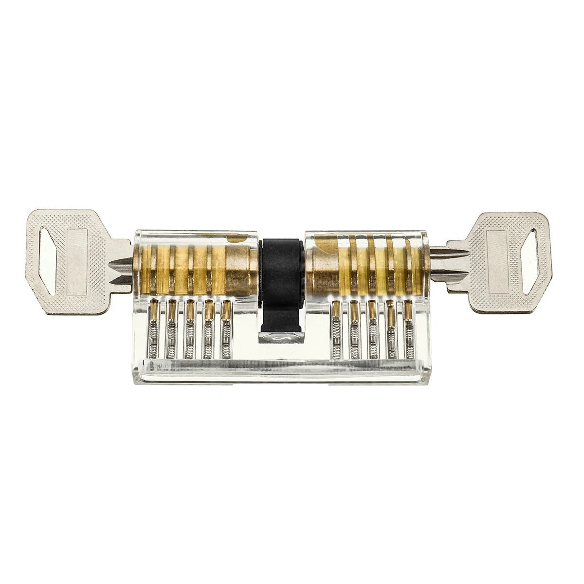 GETDECO 42-piece stainless steel lock picking practice set with 3 transparent practice locks and quick opening guide.