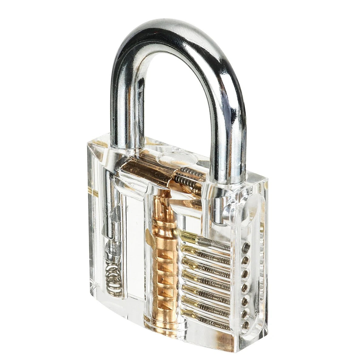 Set of 42 stainless steel practice padlocks with 3 transparent locks, designed for lock picking training by GETDECO.