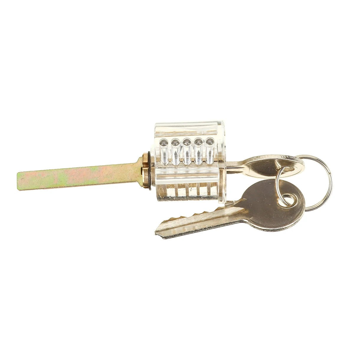 Stainless steel lock picking practice set with 42 lock practice padlocks, including 3 transparent locks and quick opening guide.