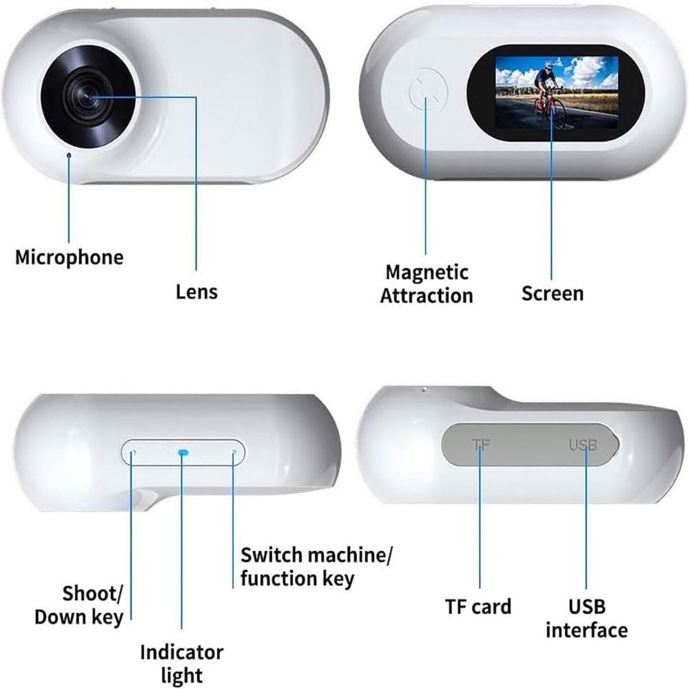 Belro Mini Magnetic Action Camera POV sport recorder with compact design and mounting options, ideal for capturing outdoor adventures.