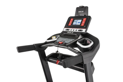 Casavibeo Sole F63 treadmill with a sleek running deck and digital display, ideal for home cardio workouts.
