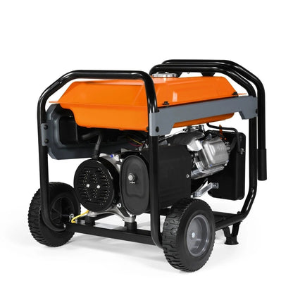 Casavibeo Generac portable generator with 8125/6500 watt capacity, featuring a compact design and multiple outlets for power needs