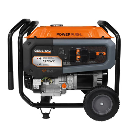 Casavibeo Generac 8125/6500 Watt portable generator with fuel tank and control panel, ready for outdoor power needs.