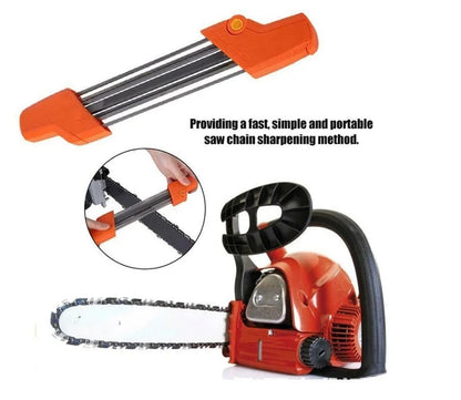 Casavibeo chainsaw sharpening file kit with 13/64" round files and flat file for metal chains, fits 3/8" and .404" chains.