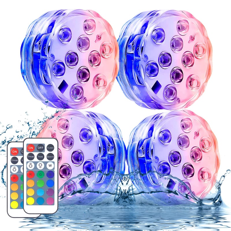 Belro submersible LED pool lights set with 10 lamps, ideal for outdoor garden pools and water features.