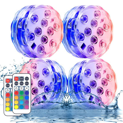 Belro submersible LED pool lights set with 10 lamps, ideal for outdoor garden pools and water features.