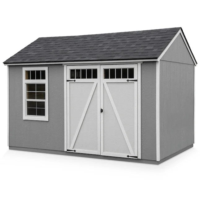 Casavibeo Heartland 12-ft x 8-ft Coronado gable storage shed with floor, featuring durable engineered wood construction and classic design.