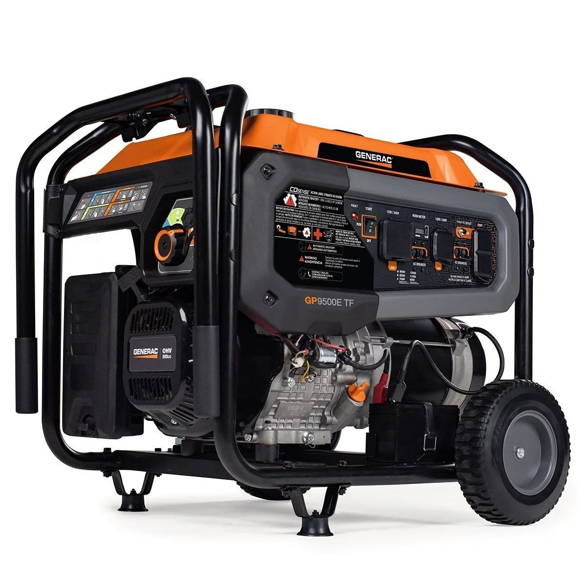 Casavibeo GP9500E portable generator with tri-fuel capability, showing its compact design and control panel.