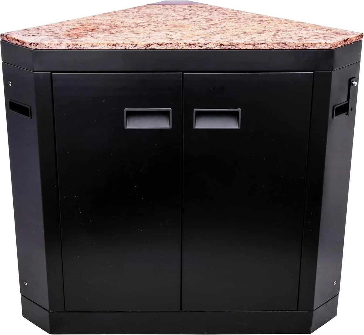 Casavibeo Charbroil Medallion Series modular outdoor kitchen with stainless steel appliances and granite countertops.