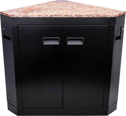 Casavibeo Charbroil Medallion Series modular outdoor kitchen with stainless steel appliances and granite countertops.
