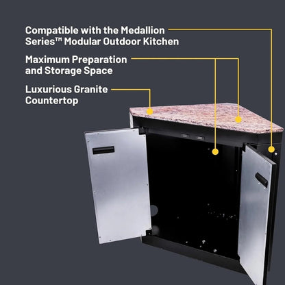 Casavibeo Charbroil Medallion Series modular outdoor kitchen with stainless steel appliances and built-in grill setup
