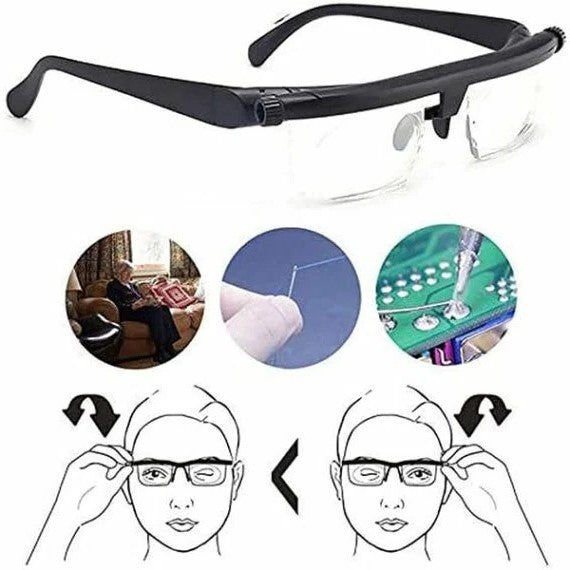 Belro adjustable focus glasses for near and far sight, designed for enhanced vision clarity and comfort.