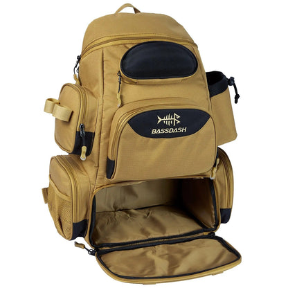 Belro waterproof fishing tackle backpack with multiple compartments, designed for anglers to organize gear and keep it dry.