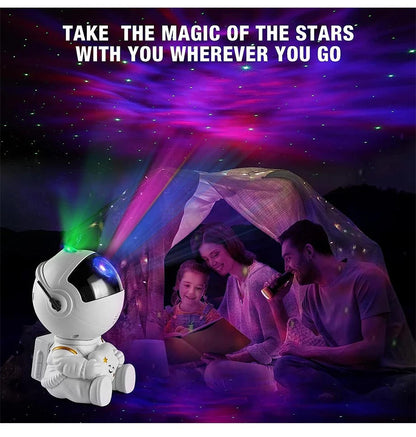 Belro Galaxy Light Projector displaying starry night sky patterns on a wall, ideal for ambient lighting and relaxing atmosphere.