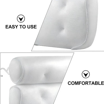 Belro relaxing bath cushion headrest and back pillow for bathtub, soft and supportive for comfortable bathing.