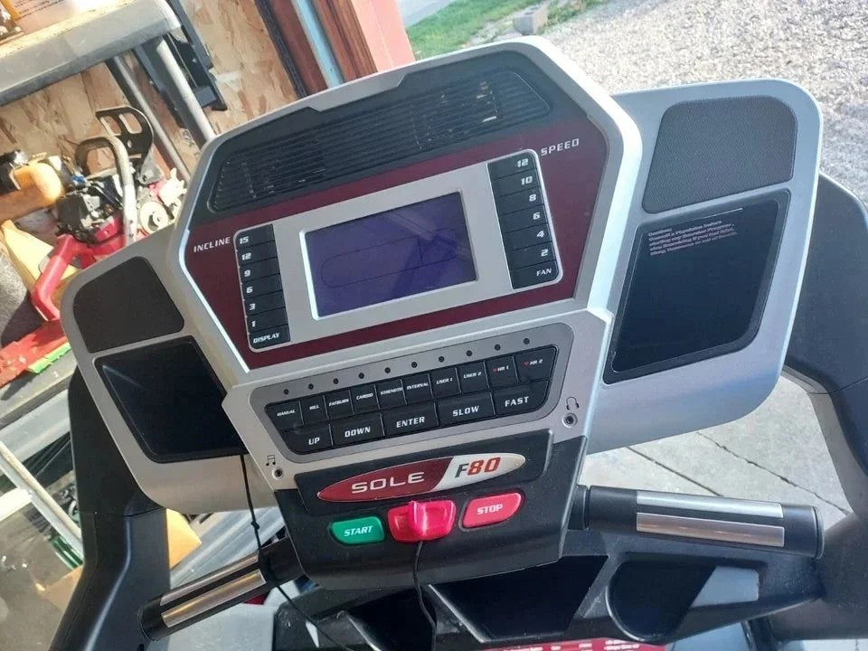 Casavibeo Sole F80 Treadmill showing a sturdy running belt and control panel for home fitness use.