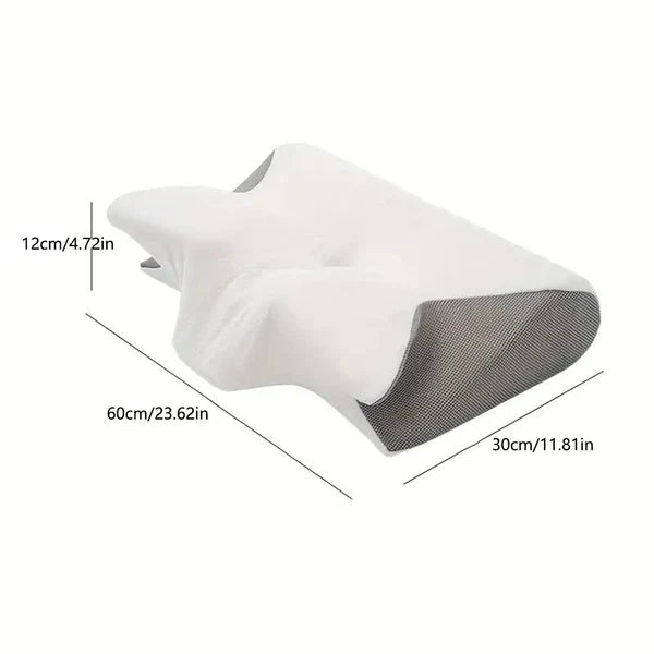 Belro butterfly-shaped memory foam pillow with armrests, designed for side and back sleepers for cervical support and comfort.