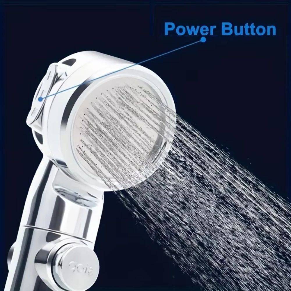 Belro portable USB rechargeable water pump shower head for outdoor use, compact design for home and garden showers.