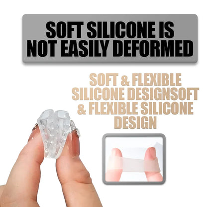 Belro silicone anti-friction toe protectors, soft and flexible for comfort and blister prevention, shown on toes.