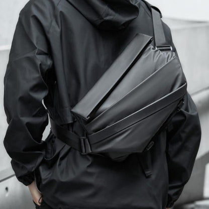 Belro men's sling bag for electronics and cameras, compact and stylish with adjustable strap and multiple compartments.