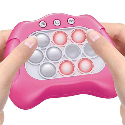 Belro Rapid Pop Light Up Fidget Bubble Game Console, handheld electronic device with colorful illuminated bubbles for stress relief and entertainment
