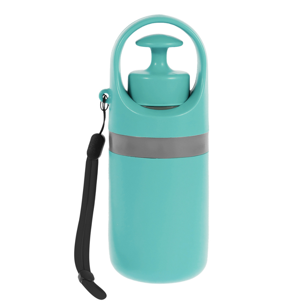 Belro dog poop picker upper claw with garbage bag dispenser, durable plastic tool for easy pet waste cleanup.