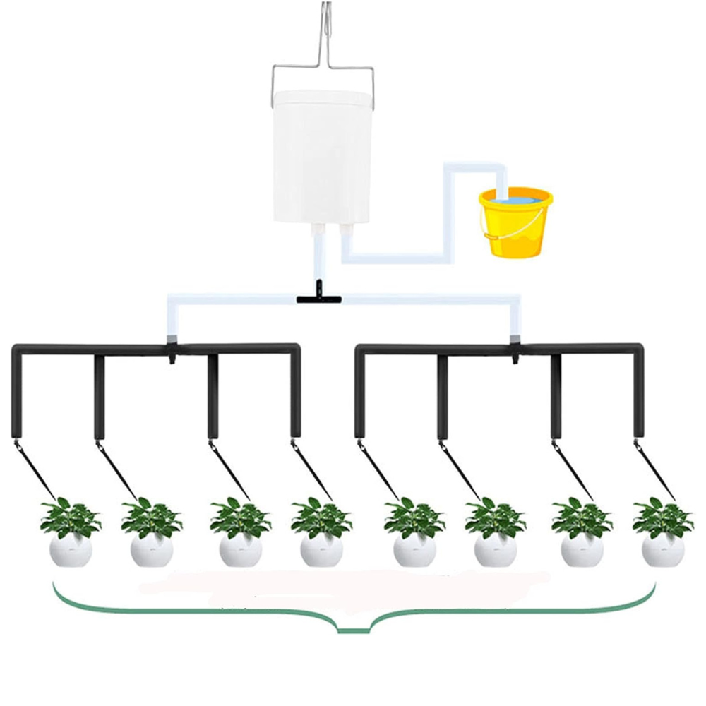 Belro Smart Garden auto watering system for healthy outdoor plant growth, with hoses and control unit in a garden setting.