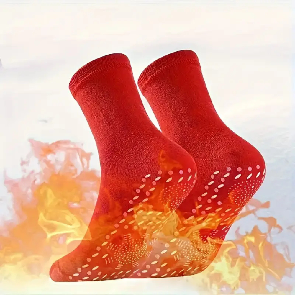 Set of five Belro self-heating winter warmer socks, cozy and thick footwear for cold weather comfort.