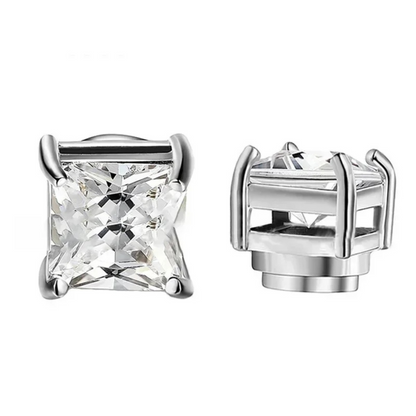 Premium Belro unisex magnetic crystal stud earrings showcasing a sleek, modern jewelry design with crystal accents.